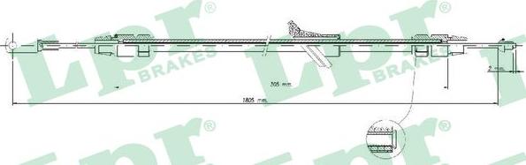 LPR C1695B - Ντίζα, φρένο ακινητοποίησης parts5.com