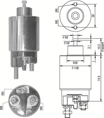 Magneti Marelli 940113050354 - Solenoid Switch, starter parts5.com