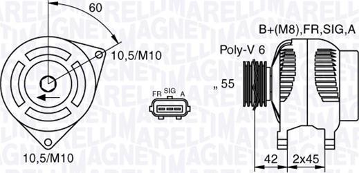 Magneti Marelli 063377416010 - Alternator parts5.com