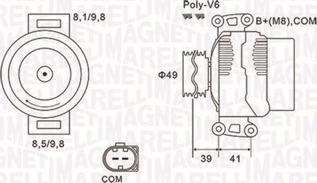 Magneti Marelli 063731953010 - Alternador parts5.com