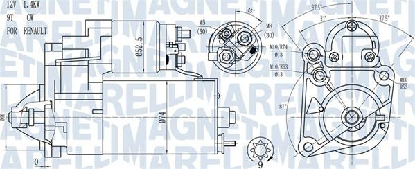 Magneti Marelli 063720784010 - Käynnistinmoottori parts5.com