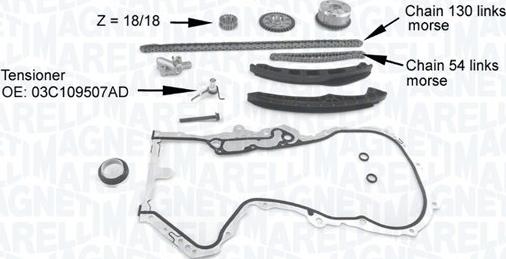 Magneti Marelli 341500001210 - Juego de cadena de distribución parts5.com