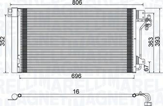 Magneti Marelli 350203962000 - Condensator, climatizare parts5.com