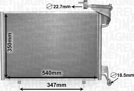 Magneti Marelli 350203870000 - Skraplacz, klimatyzacja parts5.com