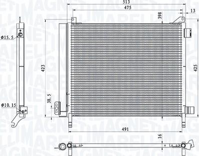 Magneti Marelli 350203793000 - Condenser, air conditioning parts5.com