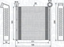 Magneti Marelli 350218448000 - Εναλλάκτης θερμότητας, θέρμανση εσωτερικού χώρου parts5.com