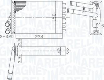 Magneti Marelli 350218462000 - Výmenník tepla vnútorného kúrenia parts5.com