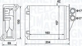 Magneti Marelli 350218481000 - Теплообменник, отопление салона parts5.com