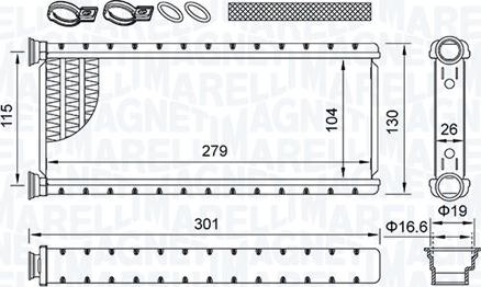 Magneti Marelli 350218514000 - Toplotni izmenevalnik, ogrevanje notranjega prostora parts5.com