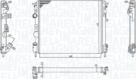 Magneti Marelli 350213192600 - Радиатор, охлаждение двигателя parts5.com