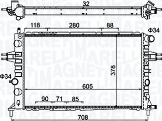 Magneti Marelli 350213192300 - Chłodnica, układ chłodzenia silnika parts5.com