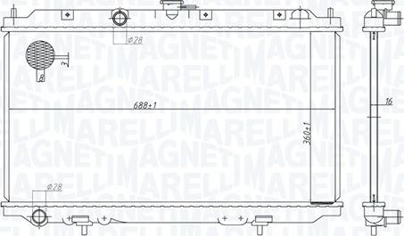 Magneti Marelli 350213176200 - Radiator, engine cooling parts5.com