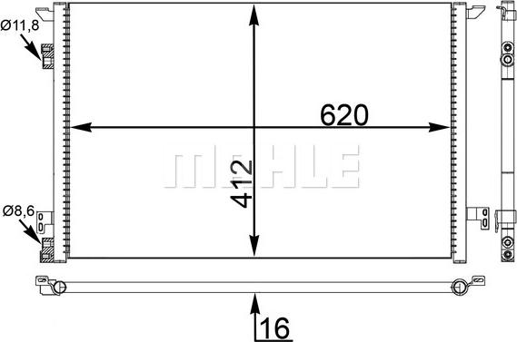 MAHLE AC 411 000S - Condensador, aire acondicionado parts5.com