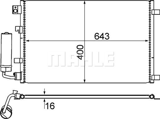 MAHLE AC 604 001S - Condensador, aire acondicionado parts5.com