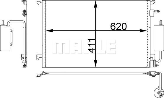 MAHLE AC 295 000P - Condensador, aire acondicionado parts5.com