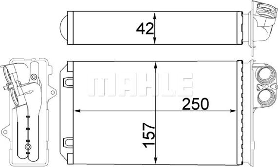 MAHLE AH 244 000S - Hőcserélő, belső tér fűtés parts5.com