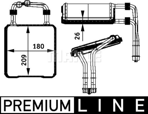 MAHLE AH 78 000P - Wärmetauscher, Innenraumheizung parts5.com