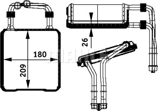 MAHLE AH 78 000P - Wärmetauscher, Innenraumheizung parts5.com