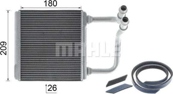 MAHLE AH 78 000P - Wärmetauscher, Innenraumheizung parts5.com