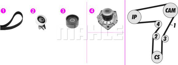 MAHLE CPK 100 000P - Vesipumppu + jakohihnasarja parts5.com