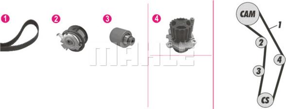 MAHLE CPK 83 000P - Pompe à eau + kit de courroie de distribution parts5.com