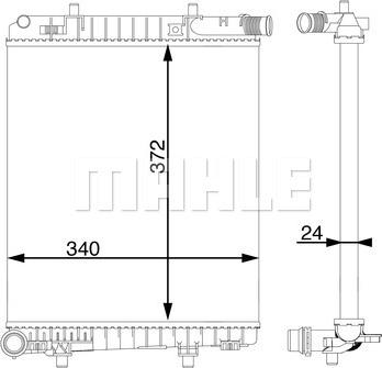 MAHLE CR 1592 000S - Chladič, chlazení motoru parts5.com