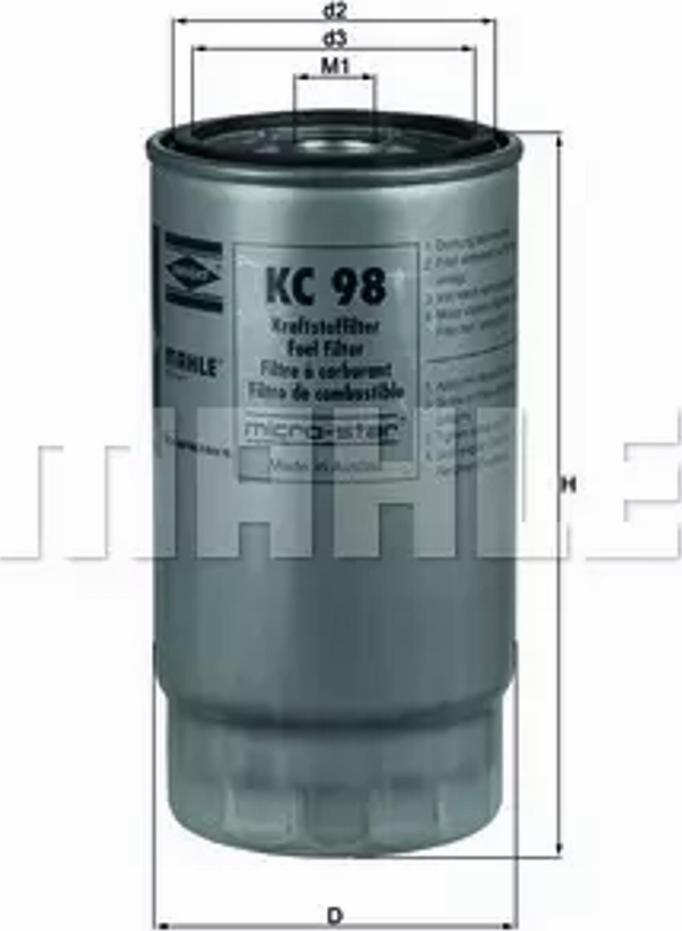 MAHLE KC 98 - Fuel filter parts5.com