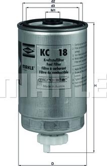 MAHLE KC 18 - Filtro combustible parts5.com