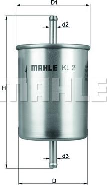 MAHLE KL 2 - Kütusefilter parts5.com