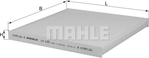 MAHLE LA 635 - Filter, interior air parts5.com