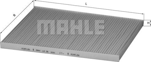 MAHLE LA 36 - Suodatin, sisäilma parts5.com