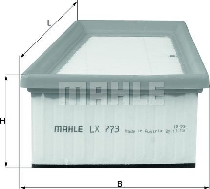 MAHLE LX 773 - Въздушен филтър parts5.com