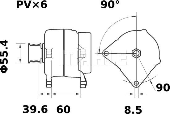 MAHLE MG 576 - Generator / Alternator parts5.com