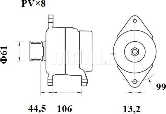 MAHLE MG 802 - Генератор parts5.com