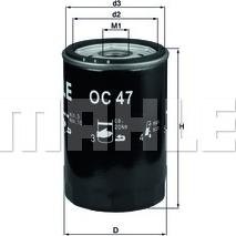 MAHLE OC 47 OF - Oil Filter parts5.com