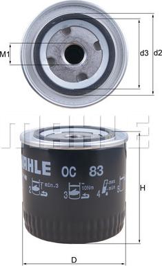 MAHLE OC 83 - Filtr oleju parts5.com