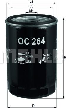 MAHLE OC 264 - Õlifilter parts5.com