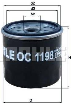 MAHLE OC 1198 - Oil Filter parts5.com