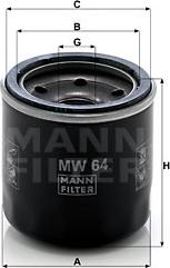 Mann-Filter MW 64 - Yağ filtresi parts5.com