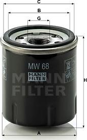 Mann-Filter MW 68 - Olejový filter parts5.com