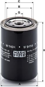 Mann-Filter W 940/4 - Filtre à huile parts5.com