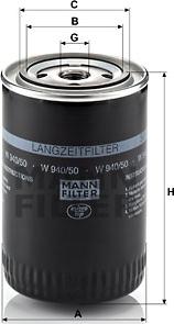 Mann-Filter W 940/50 - Filtro de aceite parts5.com