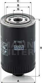 Mann-Filter W 940/5 - Маслен филтър parts5.com