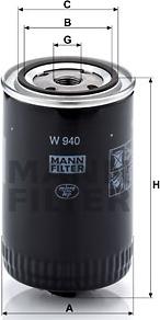 Mann-Filter W 940 (10) - Õlifilter parts5.com