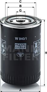 Mann-Filter W 940/1 - Filtre à huile parts5.com