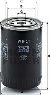 Mann-Filter W 940/3 - Oljni filter parts5.com