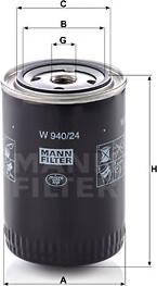 Mann-Filter W 940/24 - Φίλτρο λαδιού parts5.com