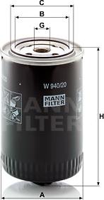 Mann-Filter W 940/20 - Filtro de aceite parts5.com
