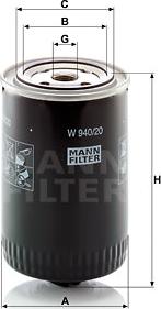 Mann-Filter W 940/20 - Oil Filter parts5.com