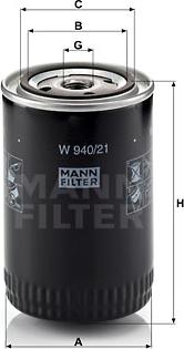 Mann-Filter W 940/21 - Filtro de aceite parts5.com